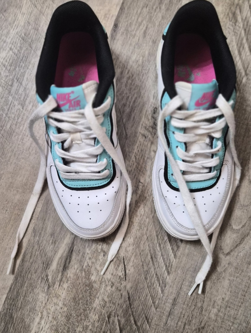 Nike Air Force 1 LV8 GS White Aqua Pink Sneakers Youth 4Y Women 5.5
